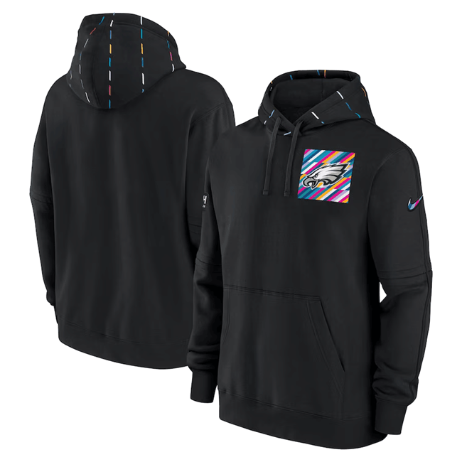 Men's Black Philadelphia Eagles 2023 Crucial Catch Club Pullover Hoodie